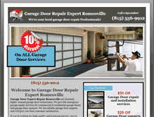 Tablet Screenshot of garagedoorinstallationromeoville.com